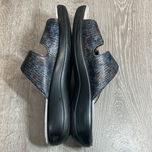 Alegria Jade Glimmer Glam Slide Sandals Buckle Leather Straps EU 39 (US 9) - Picture 8 of 16